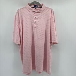 Stitch Moisture Wicking Golf Polo Shirt Mens XXL Solid Dot Digital Pink Stretch